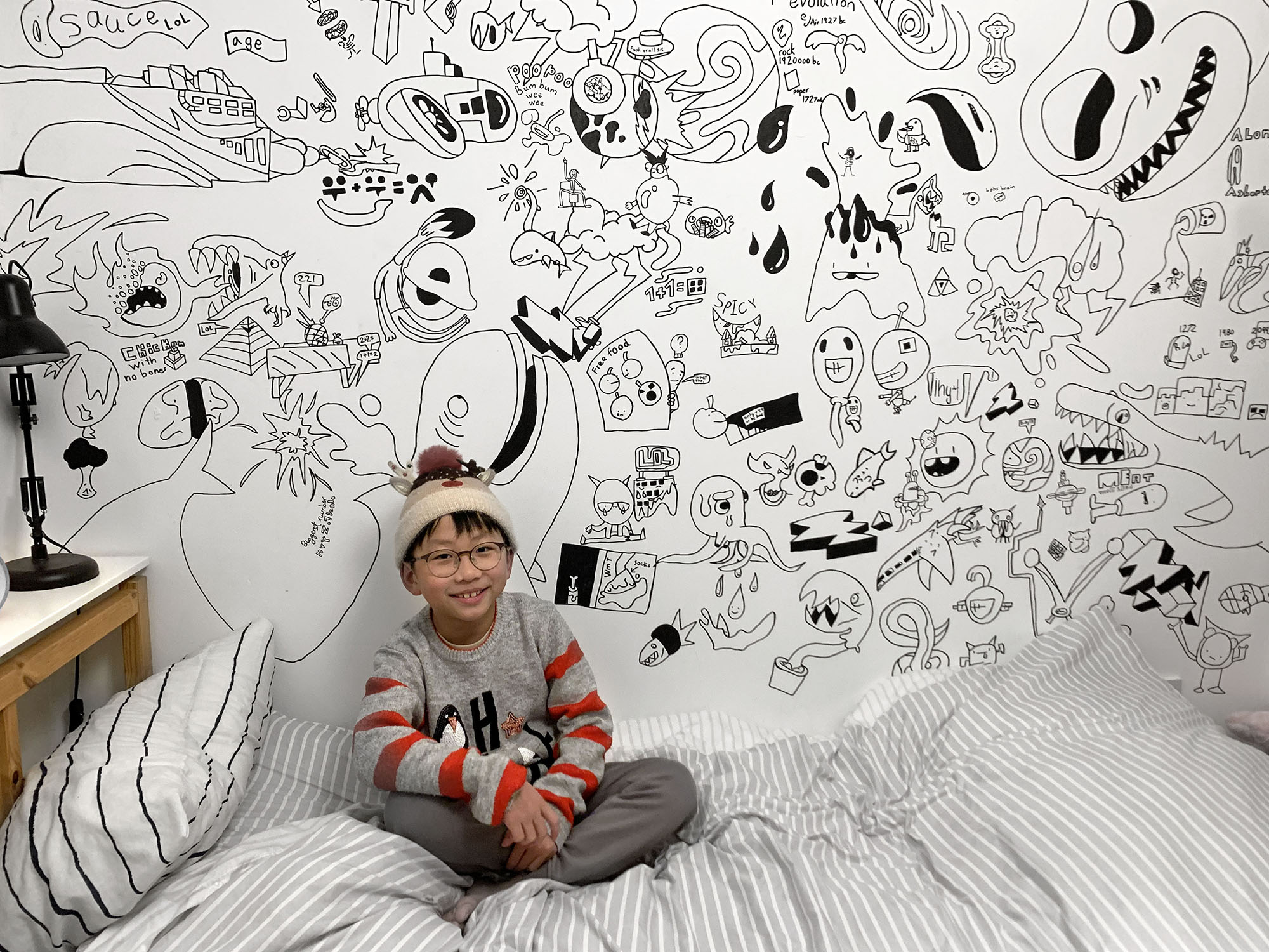 Jayden with mural